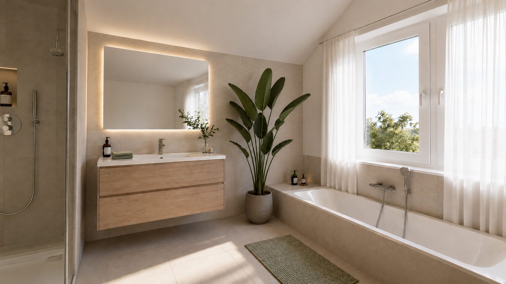 Badezimmer mit Badewanne, Top B1