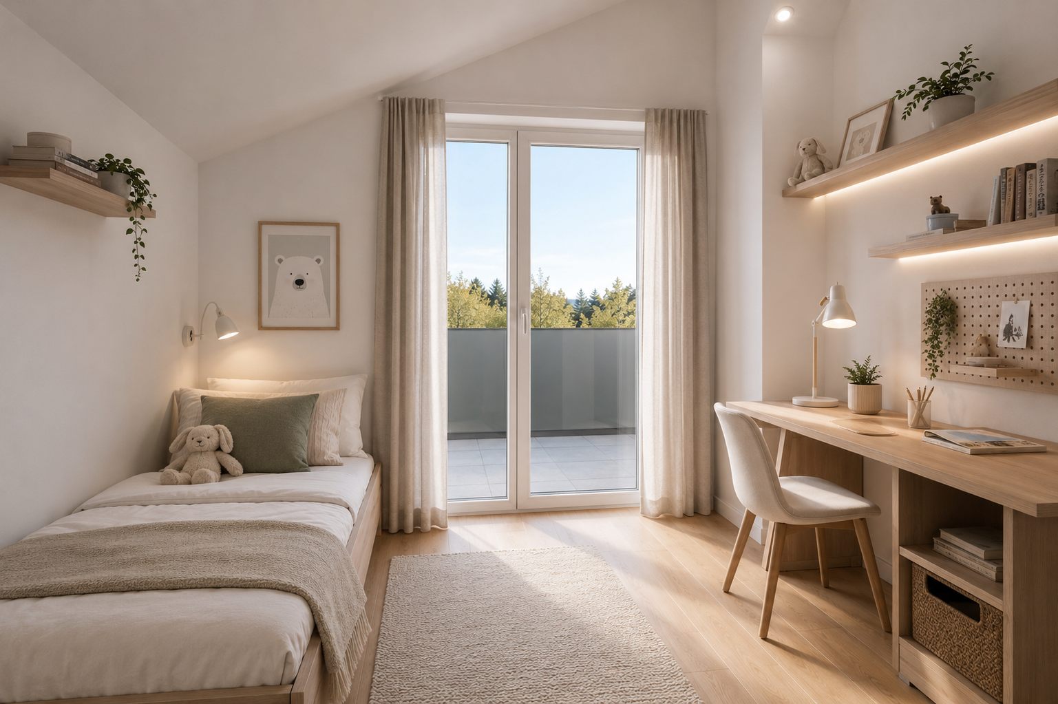 Jugendzimmer mit Arbeitsplatz, Top A1