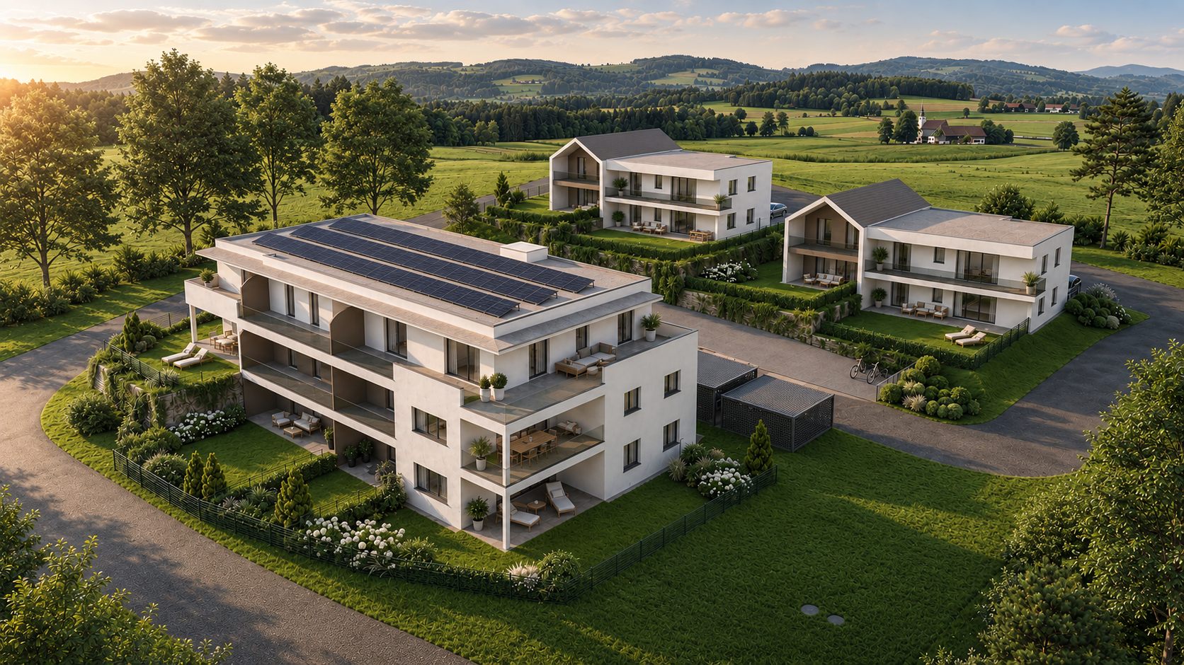 Eigentumswohnungen Kürnberg 20, St. Peter in der Au – Visualisierung der Gesamtanlage