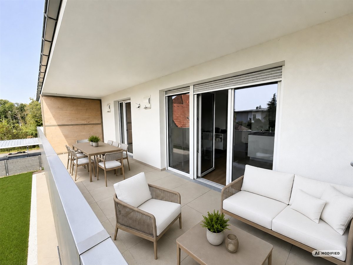 Überdachter Südwest-Balkon