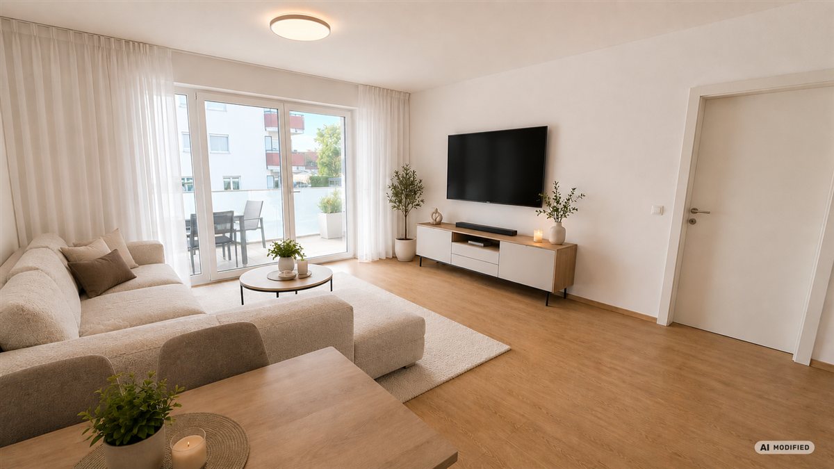 Wohnbereich der 2-Zimmer-Wohnung, Nestroystraße, St. Valentin