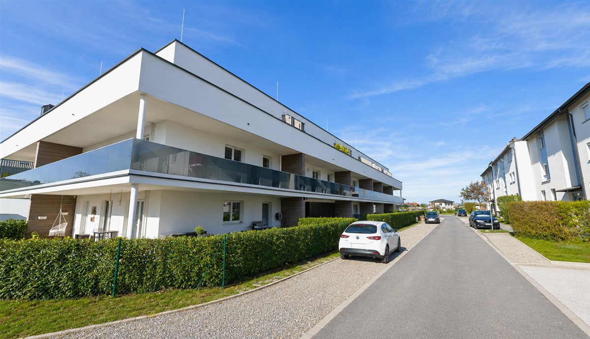 Außenansicht der Wohnanlage Nestroystraße